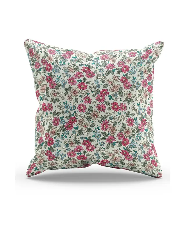 Mini Flowers Pattern Double-Sided Printed Suede Cushion Cover