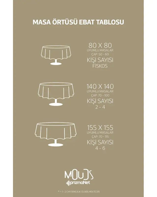 Ramadan Pastel Calligraphy Round Easy-Care Suede-Feel Tablecloth - MSY-251 - 4