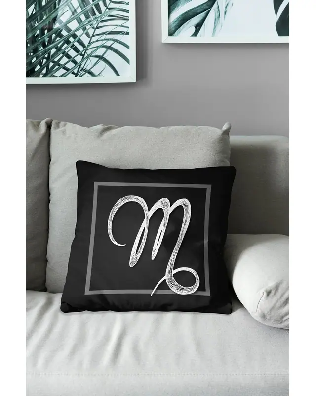 M Letter Pattern Double-Sided Printed Suede Cushion Cover - 3