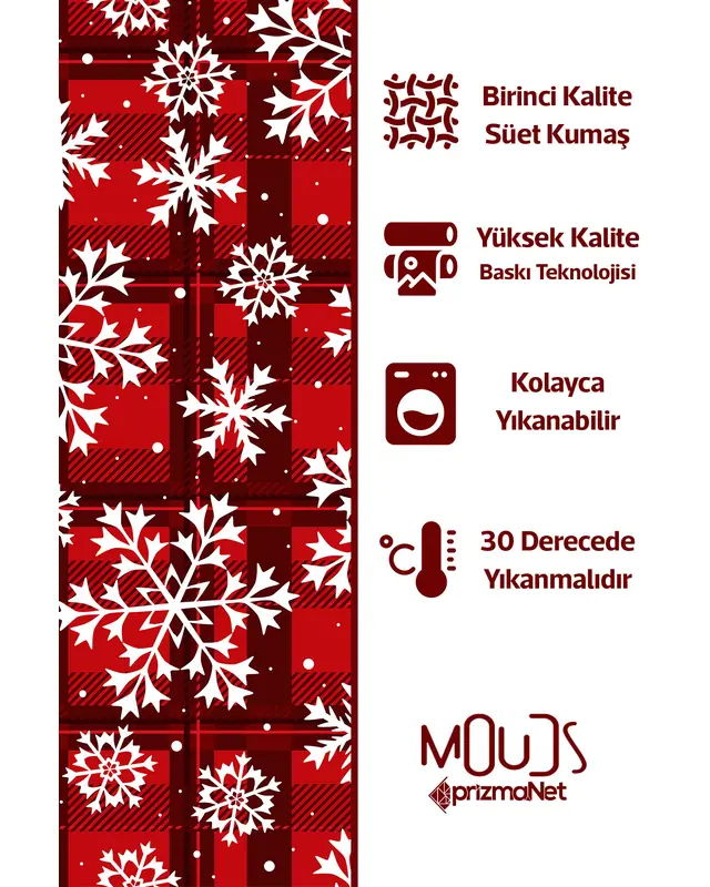Pötikare Snowflakes Pattern Suede Table Runner - 4