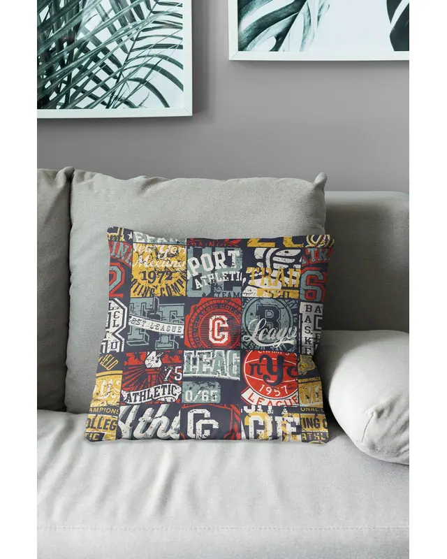 Amblem Pattern Double-Sided Printed Suede Cushion Cover - 3