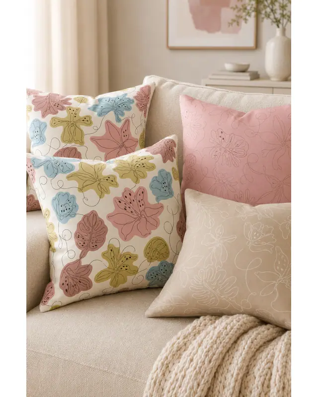 Double-Sided Printed Hope Fell Pattern Set of 4 Coordinated Suede Cushion Cover