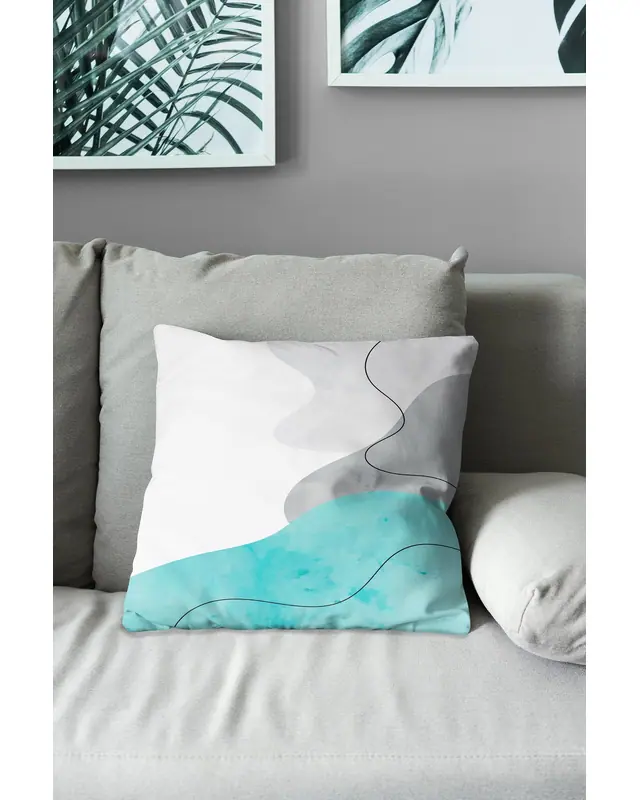 Double-Sided Printed Undulation Pattern Set of 4 Coordinated Suede Cushion Cover - 3