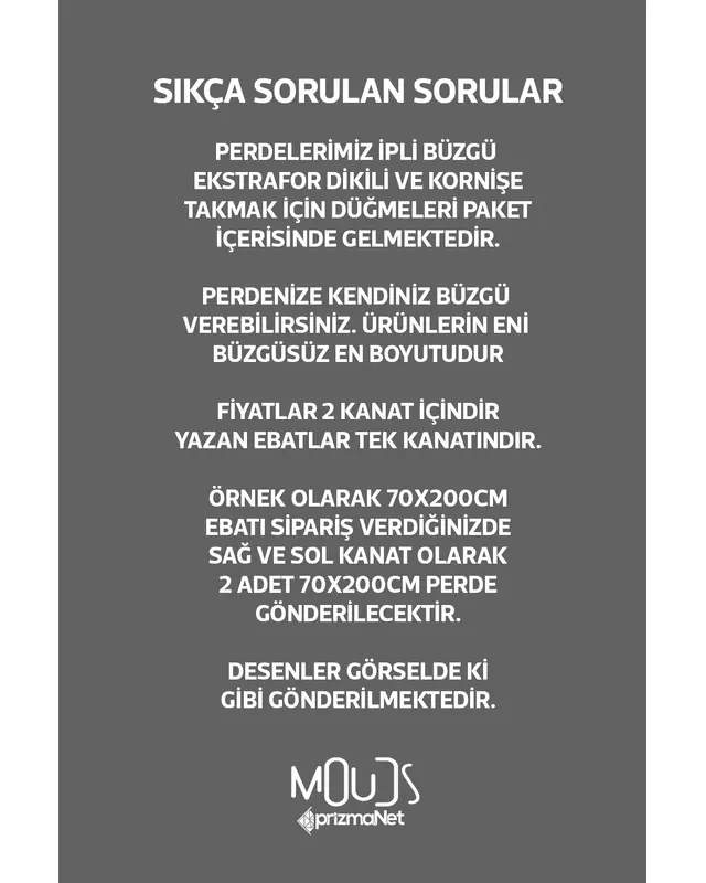 Beyaz Semboller Desenli Süet Oturma Odası Salon Fon Perde Baskılı Ekstrafor Büzgü 2 Kanat PRD-1076 - 3