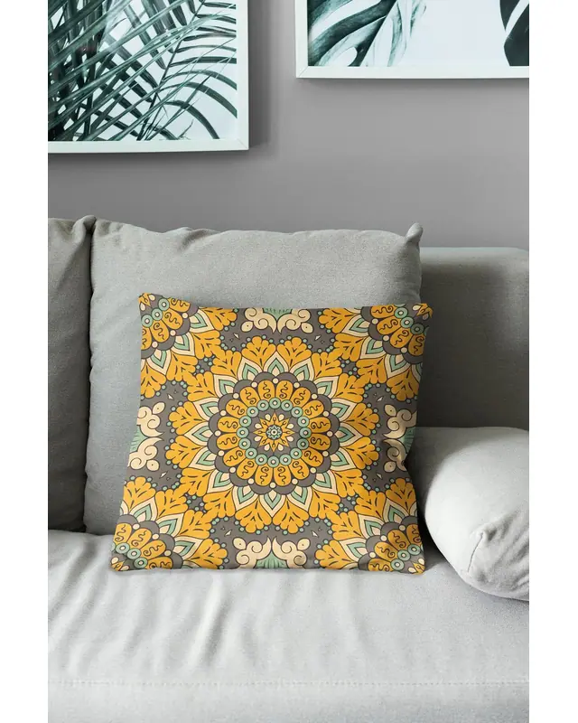India Pattern-5 Pattern Double-Sided Printed Suede Cushion Cover - 3