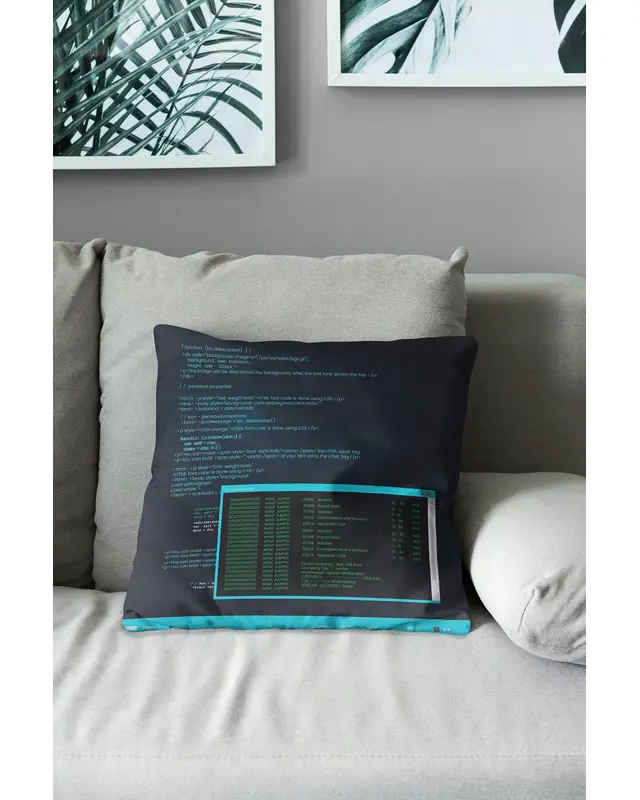 Coder Screen Pattern Double-Sided Printed Suede Cushion Cover - 3