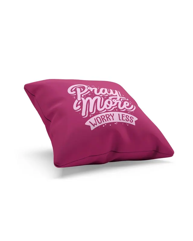 Pink Happy Words Pattern Double-Sided Printed Suede Cushion Cover - 2