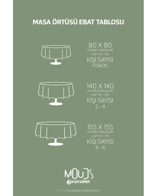 Khaki Christmas Round Easy-Care Suede-Feel Tablecloth - MSY-194 - 6