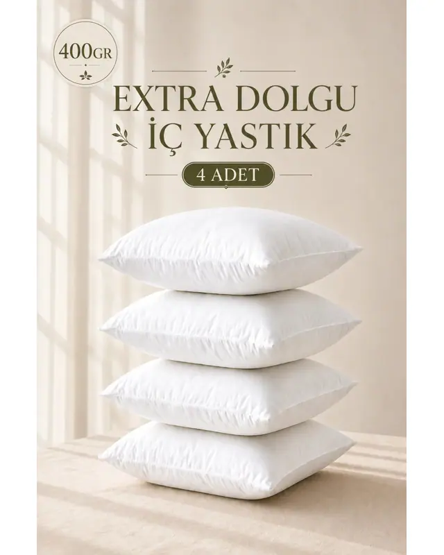 Cushion Cover Inner Cushion Set of 4 45x45cm 400Gr Pure Silicone Fibre Foam Filled Cushion Insert