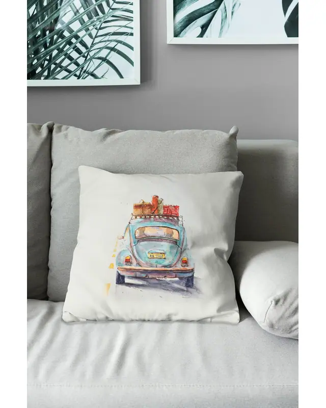 2'li Vosvos Pattern Double-Sided Printed Suede Cushion Cover Set - 7