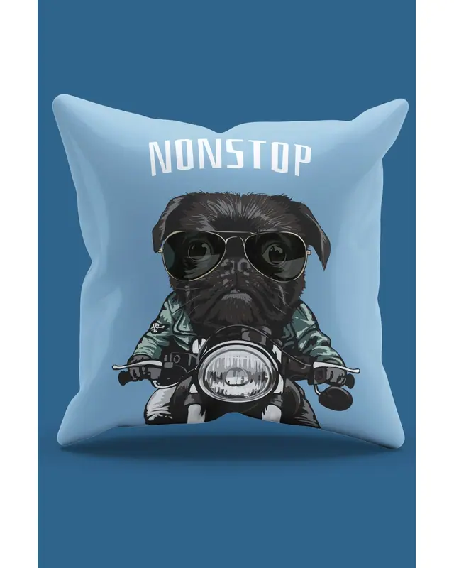 Nonstop Pug Dog Pattern Double-Sided Printed Suede Cushion Cover PL806 - 2