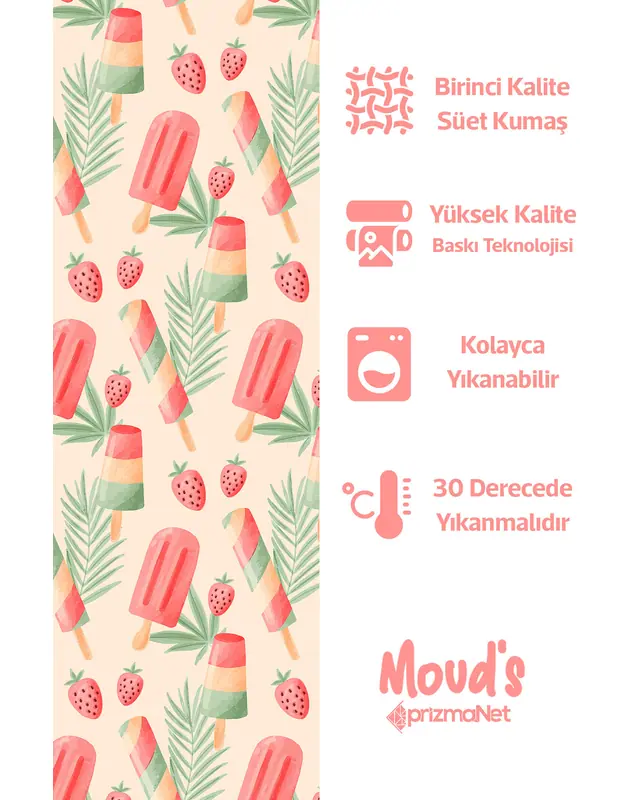 Colourful Ice Creams Rectangular Easy-Care Suede-Feel Tablecloth - MS-186 - 2