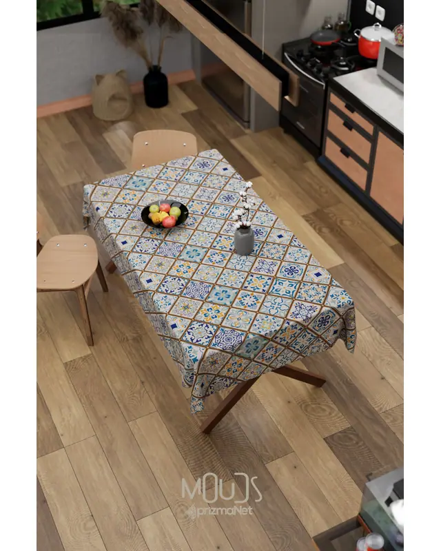 Ramadan Ethnic Rectangular Easy-Care Suede-Feel Tablecloth - MS-249 - 5