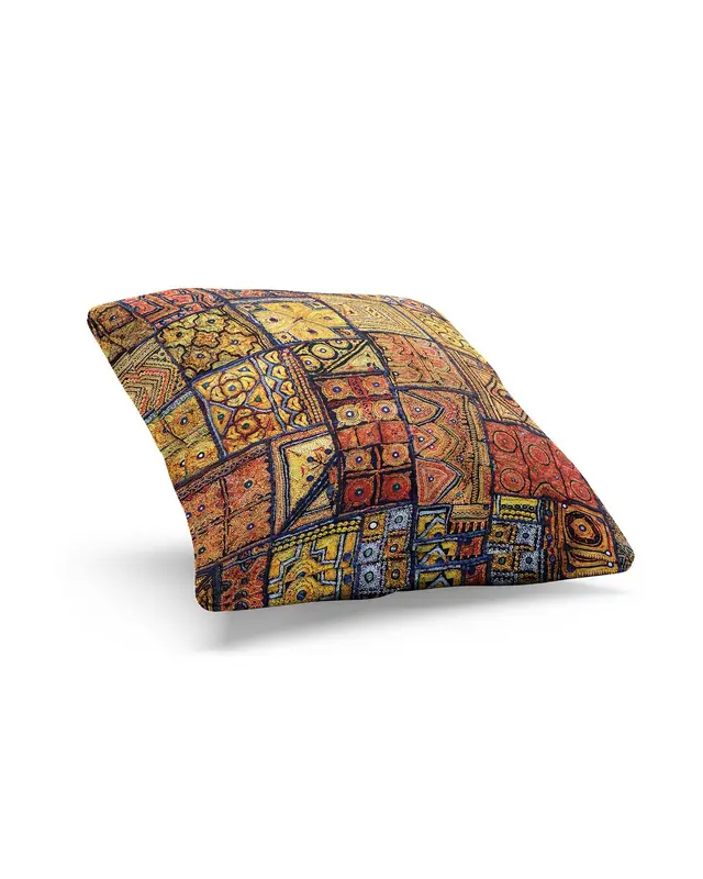 Kilim Pattern Double-Sided Printed Suede Cushion Cover - 2