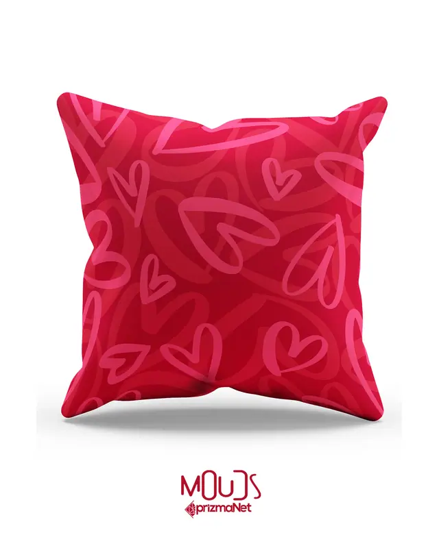 Hearts Pattern Double-Sided Printed Single Cushion Cover - 2