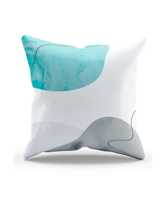 Double-Sided Printed Undulation Pattern Set of 4 Coordinated Suede Cushion Cover - 8