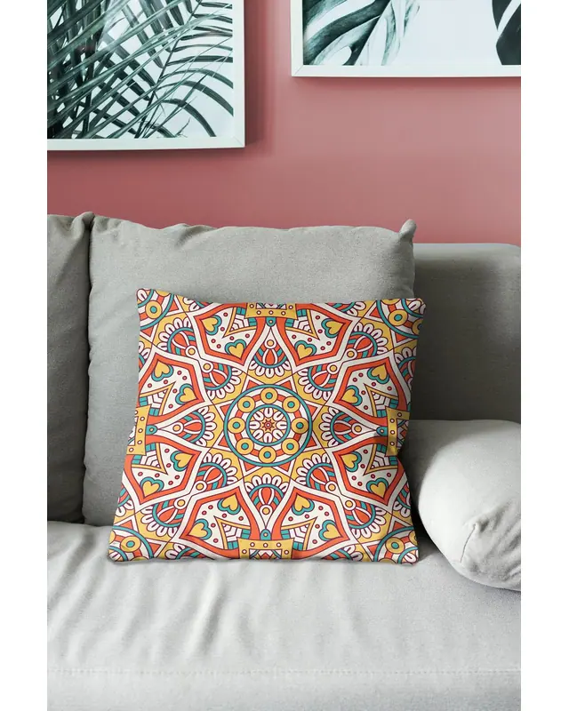 India Pattern-4 Pattern Double-Sided Printed Suede Cushion Cover - 3