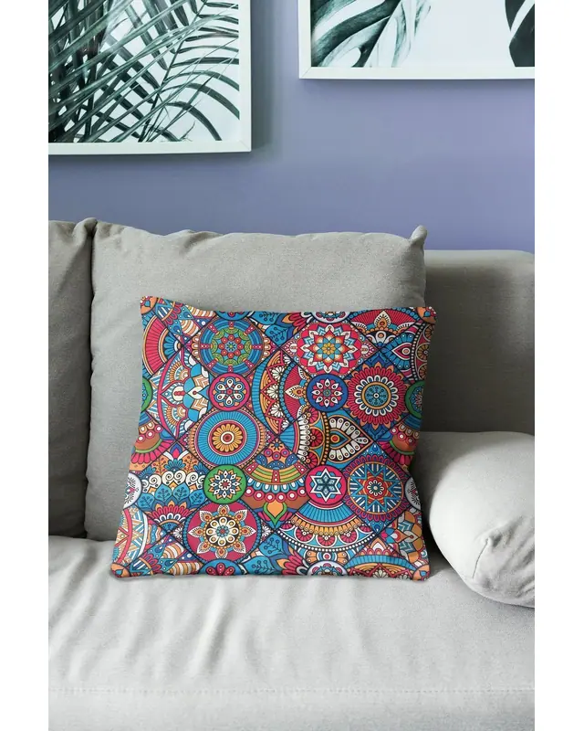Anatolia 10 Pattern Double-Sided Printed Suede Cushion Cover - 3