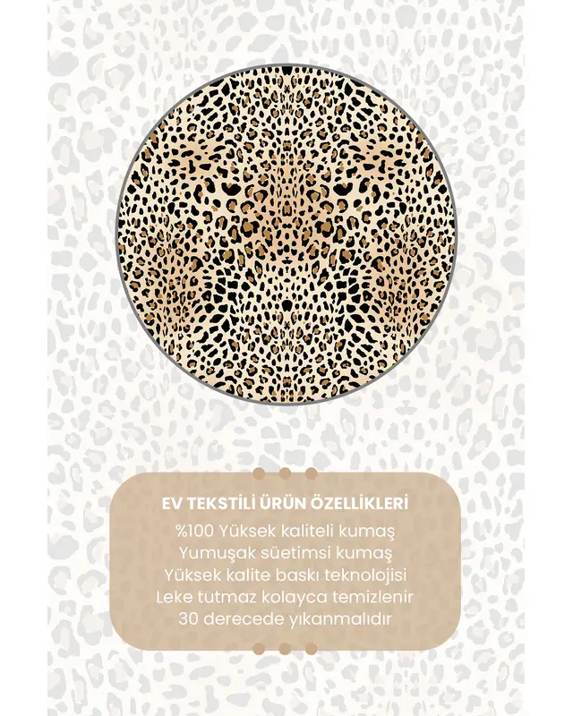 Leopard Rectangular Easy-Care Suede-Feel Tablecloth - MS-280 - 5