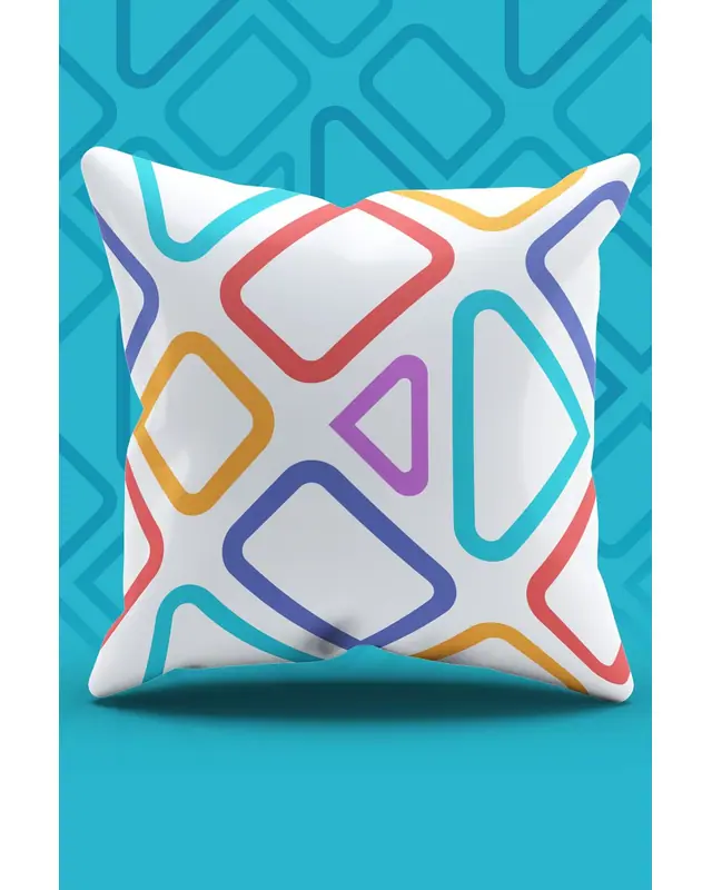 Double-Sided Printed Colourful Geometric Series Pattern Set of 4 Coordinated Suede Cushion Cover - PLG153 - 2