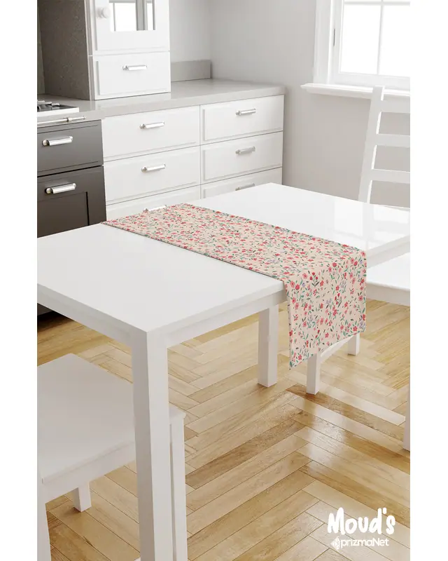 Miniso Pattern Printed Suede Table Runner - 2