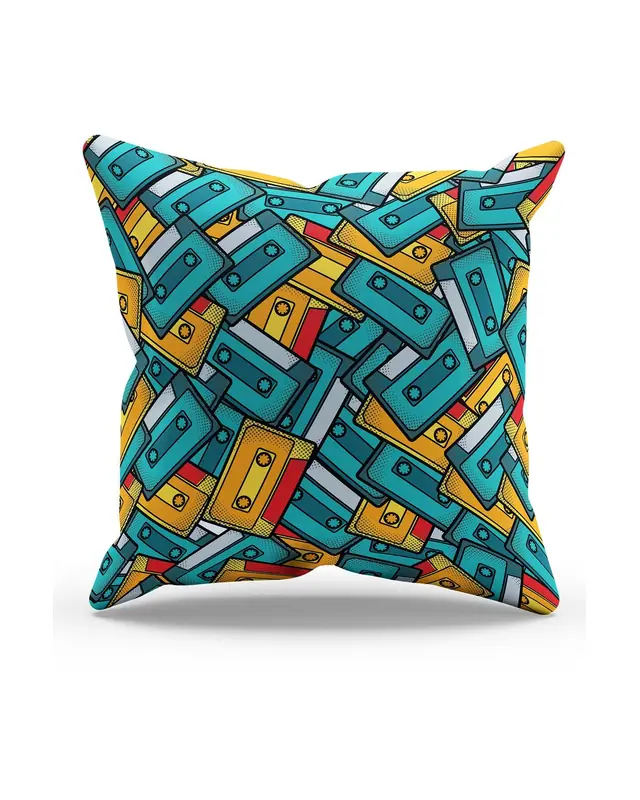 90's-1 Pattern Double-Sided Printed Suede Cushion Cover