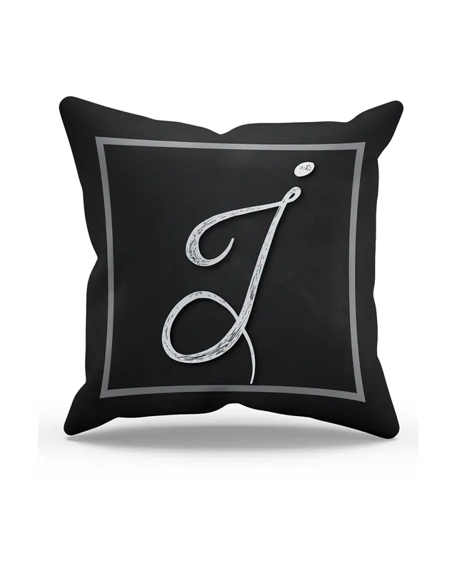 I Letter Pattern Double-Sided Printed Suede Cushion Cover