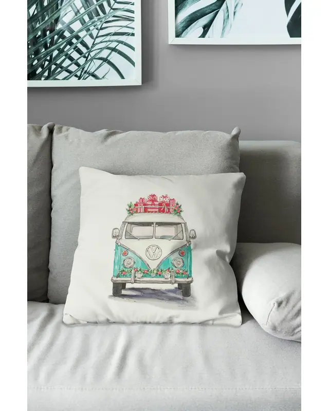2'li Vosvos Pattern Double-Sided Printed Suede Cushion Cover Set - 4