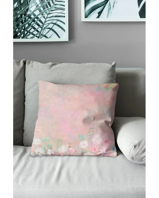 Canvas Flower-4 Pattern Double-Sided Printed Suede Cushion Cover - 3