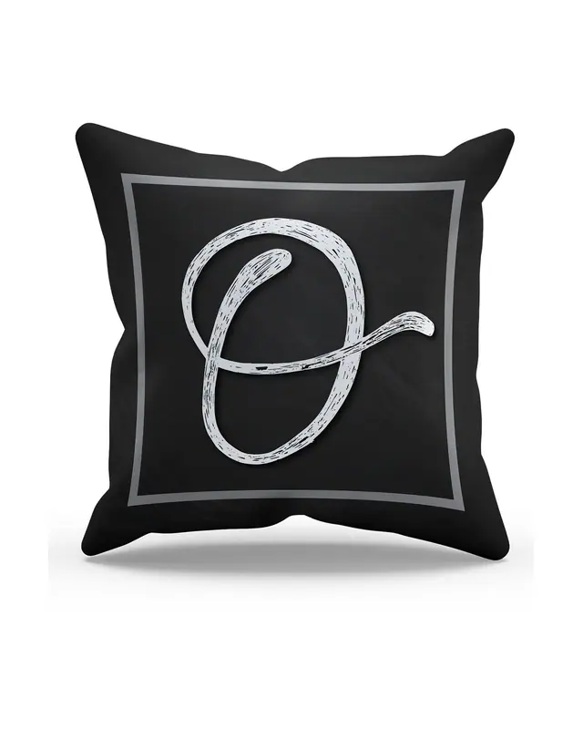 O Letter Pattern Double-Sided Printed Suede Cushion Cover