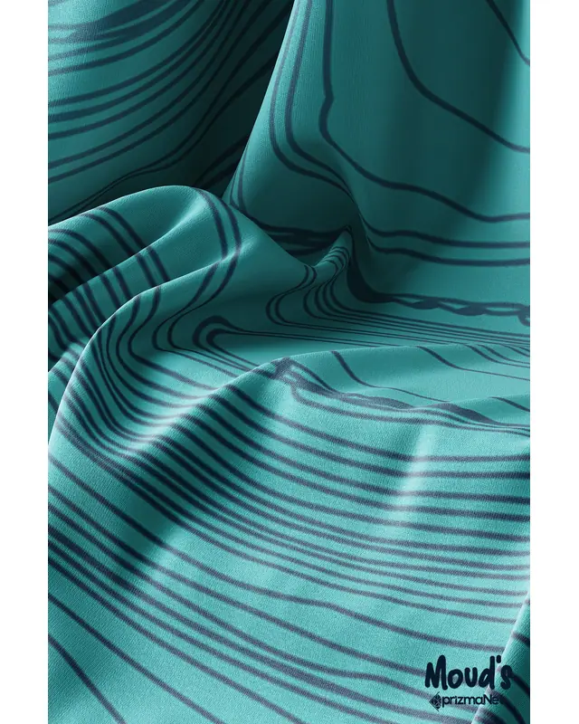 Turquoise Dalga Rectangular Easy-Care Suede-Feel Tablecloth - MS-54 - 3