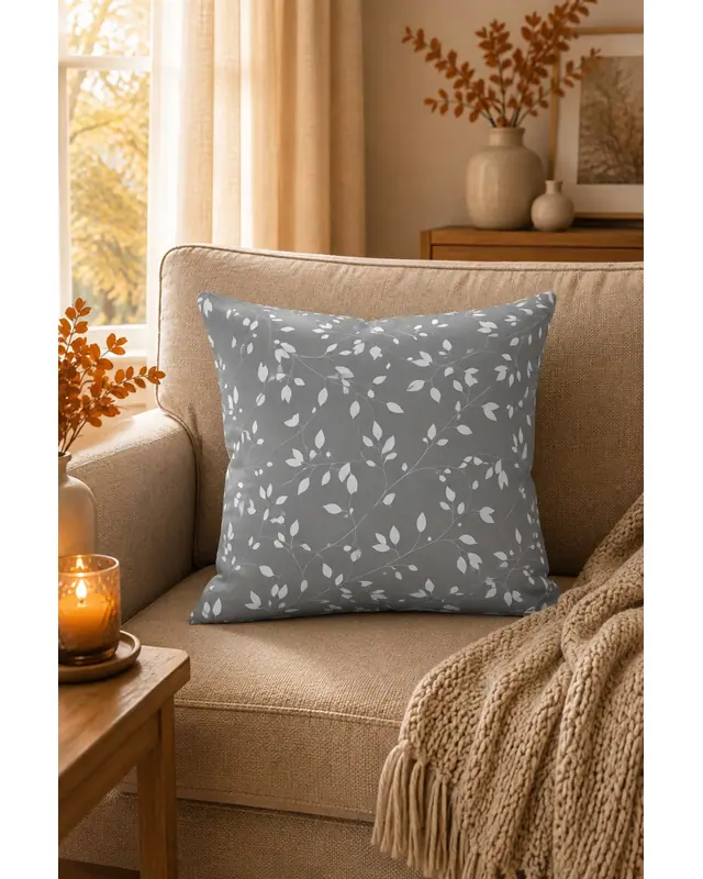 Double-Sided Printed Grey Sweet Home Series Pattern Set of 4 Coordinated Suede Cushion Cover - PLG200 - 5