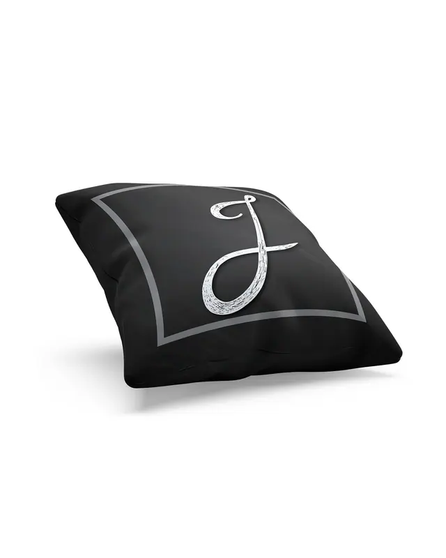 J Letter Pattern Double-Sided Printed Suede Cushion Cover - 2