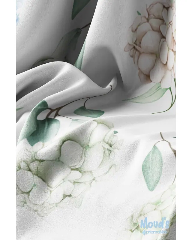 Green Blue Flower Rectangular Easy-Care Suede-Feel Tablecloth - MS-127 - 3