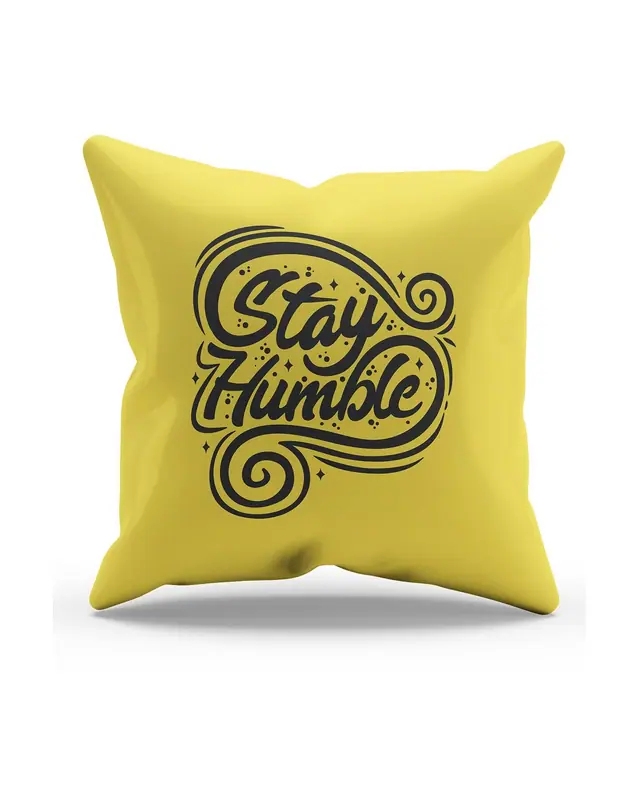 Yellow Happy Words Pattern Double-Sided Printed Suede Cushion Cover