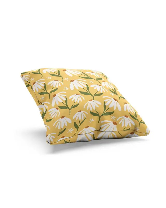 Camomile-3 Pattern Double-Sided Printed Suede Cushion Cover - 2