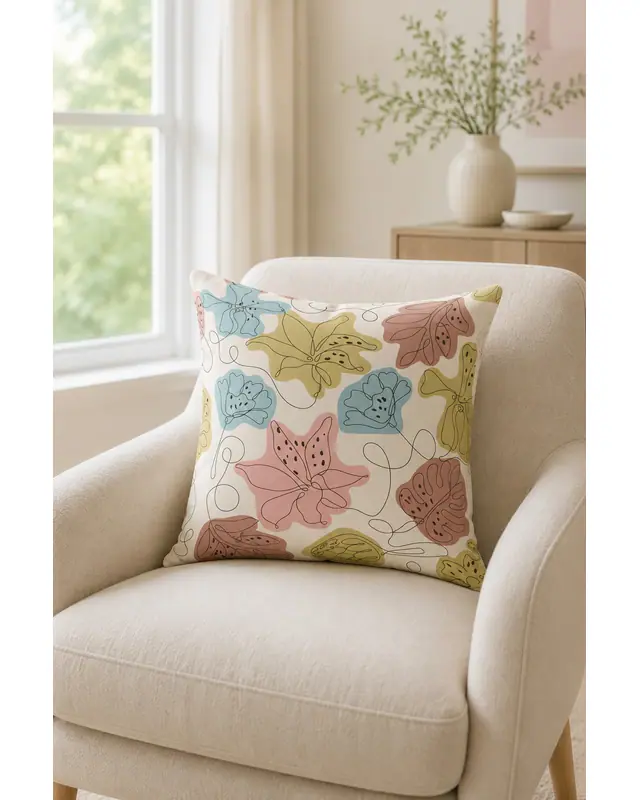Double-Sided Printed Hope Fell Pattern Set of 4 Coordinated Suede Cushion Cover - 6
