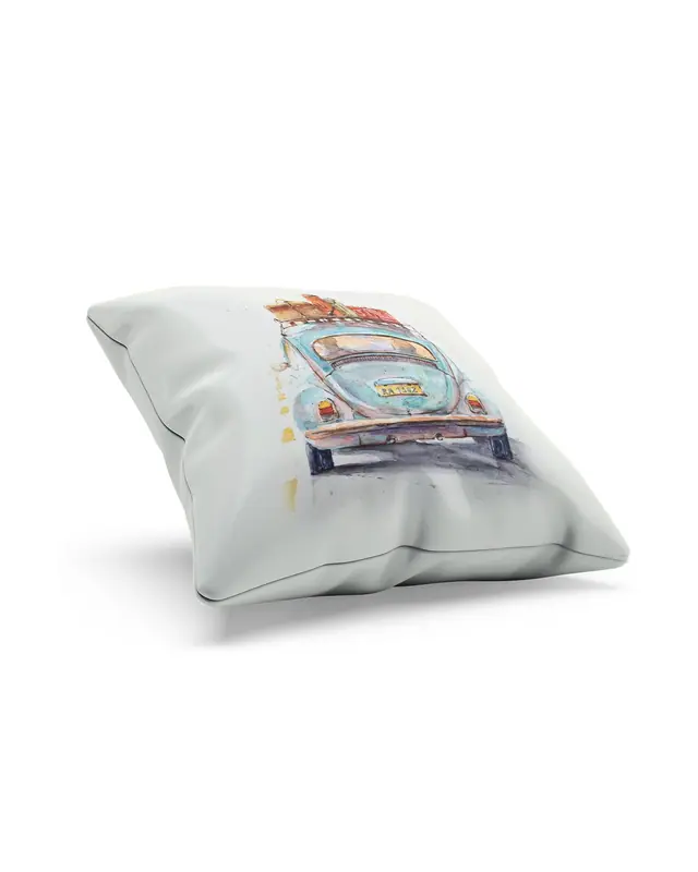 2'li Vosvos Pattern Double-Sided Printed Suede Cushion Cover Set - 6