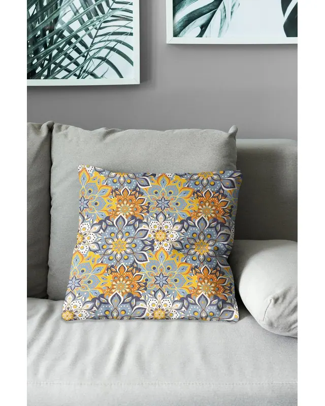 India Pattern-6 Pattern Double-Sided Printed Suede Cushion Cover - 3