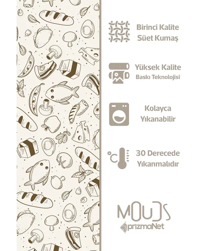 Suede Textured Fabric Genuine Line Meals Patterned Kitchen Apron, Chef Apron, Waiter Apron, Restaurant Apron - MTF-61 - 5