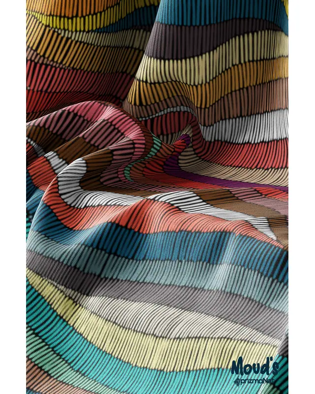 Colourful Striped Halı Pattern Printed Suede Table Runner - 4