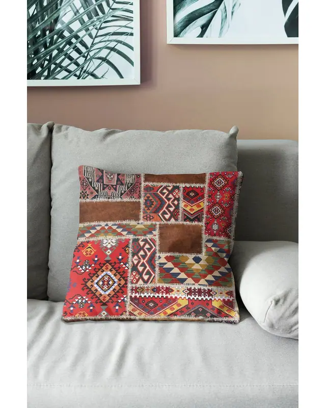 Anatolia-2 Pattern Double-Sided Printed Suede Cushion Cover - 3