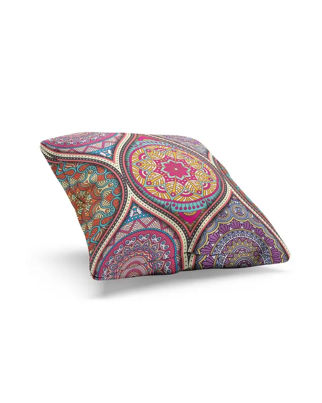 Anatolia-7 Pattern Double-Sided Printed Suede Cushion Cover - 2