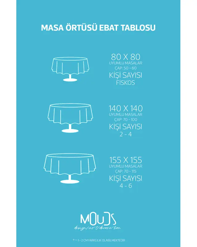 Blue Gingham Round Easy-Care Suede-Feel Tablecloth - MSY-3000-MAVİ - 3