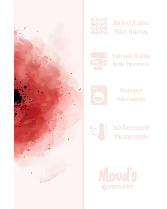 Poppy Red Round Easy-Care Suede-Feel Tablecloth - MSY-74 - 2