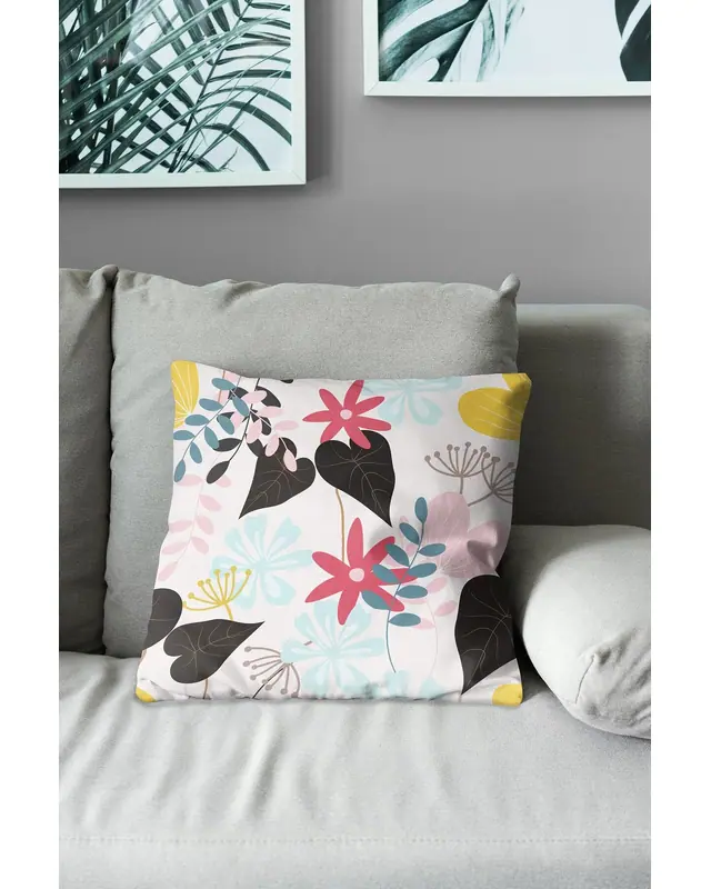 Double-Sided Printed Color Seosan Pattern Set of 4 Coordinated Suede Cushion Cover - 5