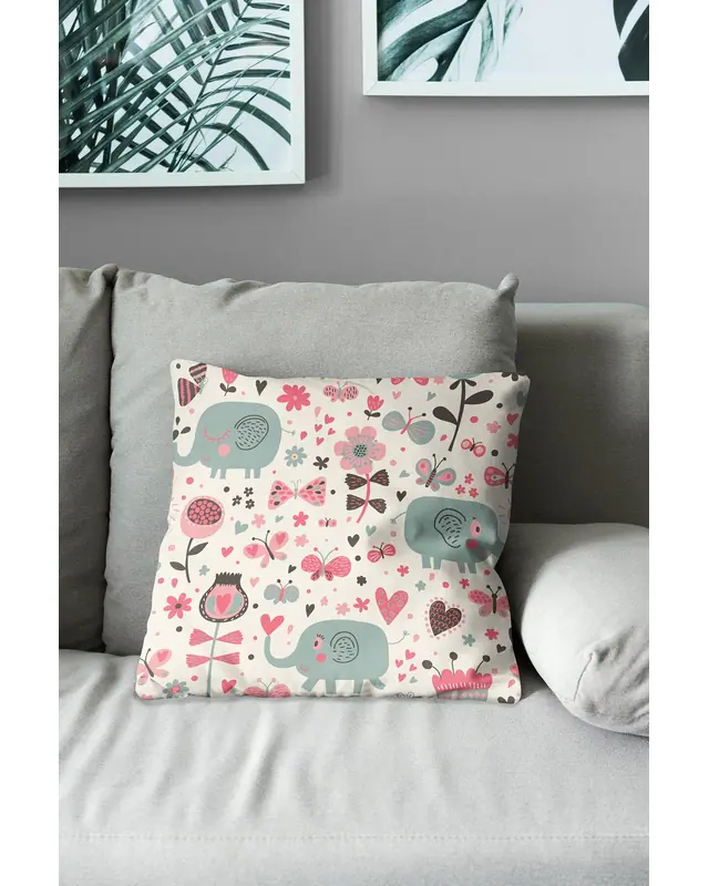 Double-Sided Printed Kids Pattern Set of 3 Coordinated Suede Cushion Cover - 7