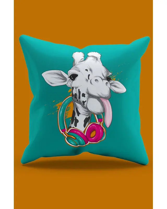 White Giraffe Pattern Double-Sided Printed Suede Cushion Cover PL808