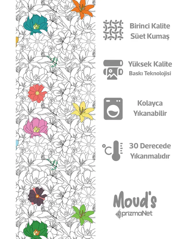 Flower Series Round Easy-Care Suede-Feel Tablecloth - MSY-67 - 2