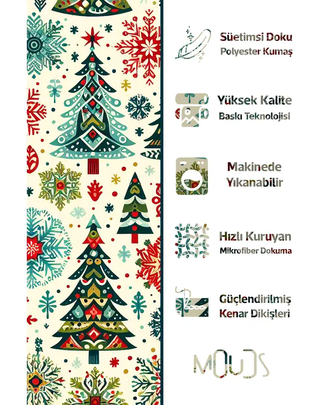 Colourful Christmas Trees Pattern Cushion Cover Double-Sided Printed Decorative Pillow Cover - PL1139 - 2